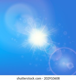 Sun with lens flare template. EPS10