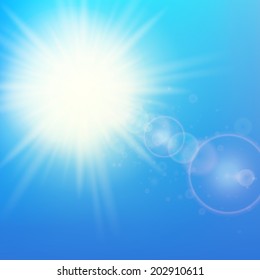Sun with lens flare template. EPS10