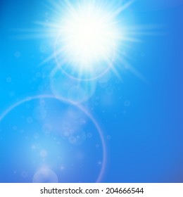 Sun with lens flare template. EPS10