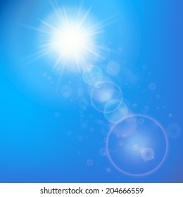Sun with lens flare template. EPS10