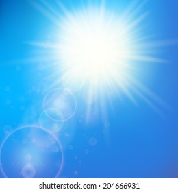 Sun with lens flare template. EPS10