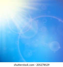 Sun with lens flare template. EPS10