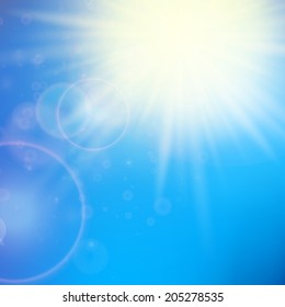 Sun with lens flare template. EPS10