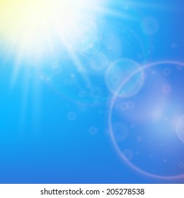 Sun with lens flare template. EPS10
