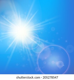 Sun with lens flare template. EPS10