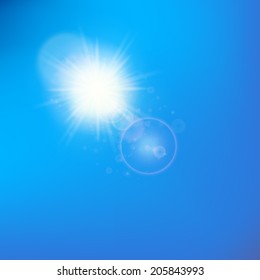 Sun with lens flare template. EPS10