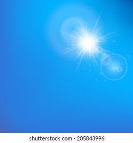 Sun with lens flare template. EPS10