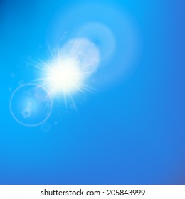 Sun with lens flare template. EPS10