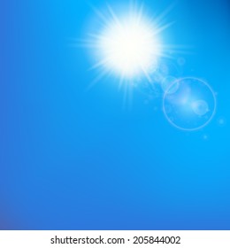 Sun with lens flare template. EPS10