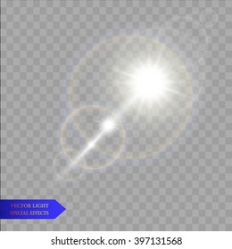 Sun With Lens Flare, Vector Background.