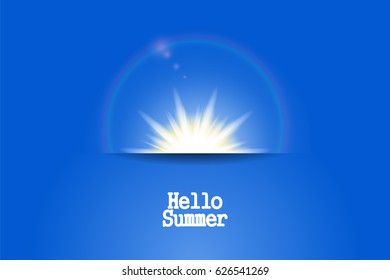 Sun with lens flare, vector background