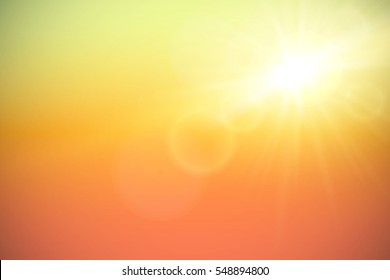 Sun with lens flare, vector illustration.