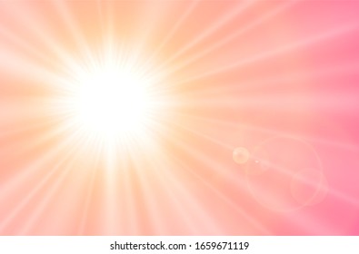 Sol con cristalera, fondo vectorial de color naranja natural.