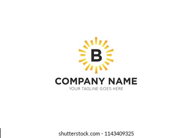 sun letter b logo, icon, symbol