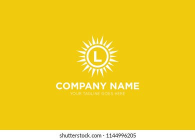 sun letter l logo, icon, symbol