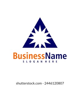 
Sun with Letter A logo design vector. Creative Initial A logo concepts template