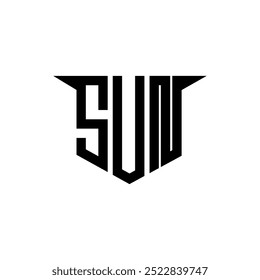 SUN carta logotipo design com fundo branco no ilustrador, logotipo vetorial moderno alfabeto estilo de sobreposição de fonte, caligrafia projetos para logotipo, cartaz, convite, etc.