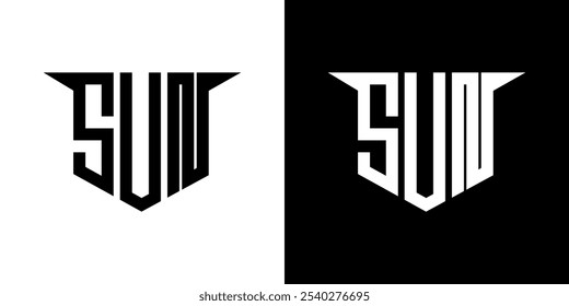 SUN letter logo design with white background in illustrator, vector logo modern alphabet font overlap style, calligraphy designs for logo, Poster, Invitation, etc.