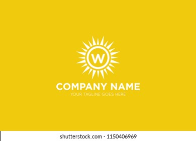 sun letter w logo, icon, symbol