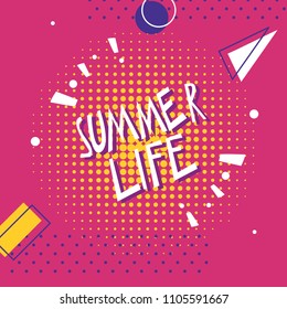 sun life. Life is better at the beach. Hand-lettering. Beach sign home decor isolation on pink background