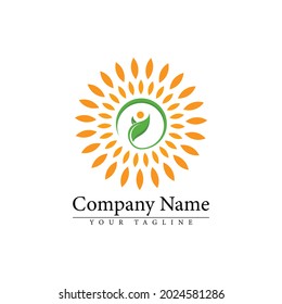 sun life logo for company with yellow and green color