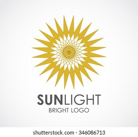 Sun light of bright star abstract vector and logo design or template elegant round business icon of company identity symbol concept