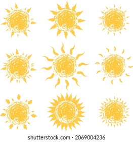 sun light drawing summer vector circle yellow graphic