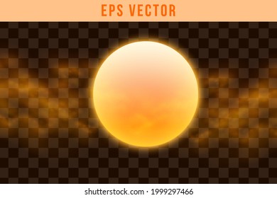 Sun Light Effect EPS Vector Set Orange Colour Sunset Illuminated