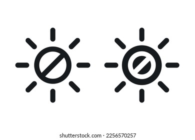 Sun light forbidden icon. Illustration vector