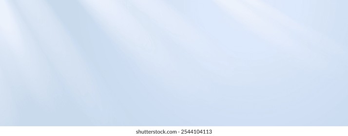 Sun light glare in sky. Natural light scene wallpaper for banner, mockup, template, overlay, poster. Bright sunshine light rays and beams on surface, wall, ceiling, floor. Vector blue sky sun burst