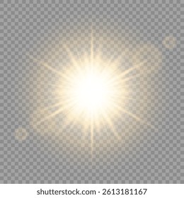 Sun light with glare. White glowing light