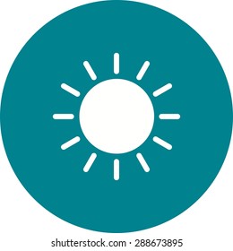 Sun, light, heat icon vector image.Can also be used for summer, recreation and fun. Suitable for use on mobile apps, web apps and print media.