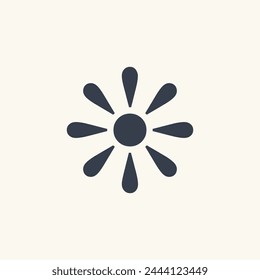 Icono de luz solar. Icono de brillo, ajuste de intensidad. Ilustración vectorial de stock aislada