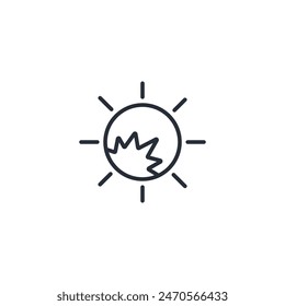 sun light icon. vector.Editable stroke.linear style sign for use web design,logo.Symbol illustration.