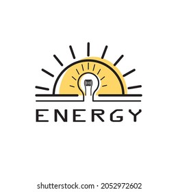 sun light and lamp Creative logo design