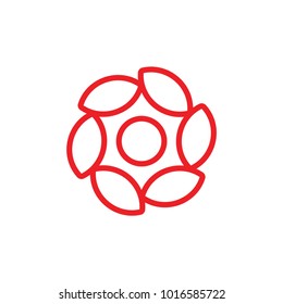 sun light leaf shape circle logo