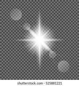 Sun Light With Lens Flare Effect, Shining Star.
