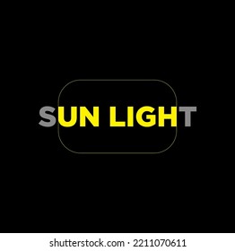 Sun Light lettering typography icon. Sun light typography.
