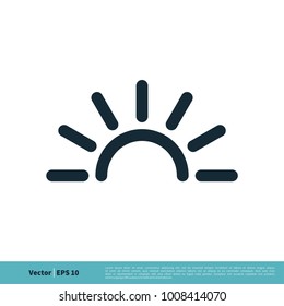 Sun Light Line Art Icon Vector Logo Template Illustration Design. Vector EPS 10.