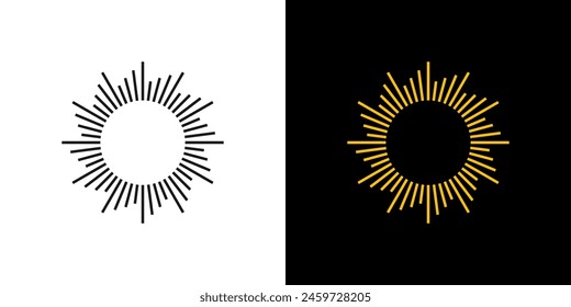 sun light logo line sunrise burst vector shine sun shine or firework