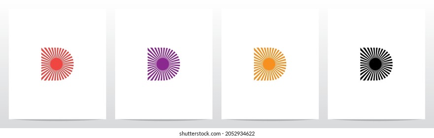 Sun Light On Letter Logo Design D