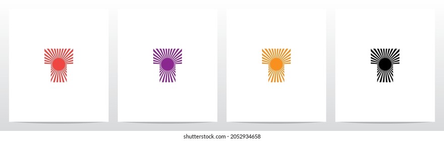 Sun Light On Letter Logo Design T