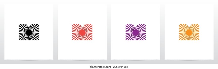 Sun Light On Letter Logo Design M