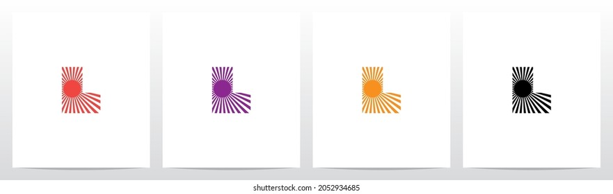 Diseño de logotipo de luz solar sobre carta L