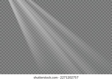 Sun light on wall, shadow overlay vector realistic background. Sunlight or sun light on wall effect on transparent background