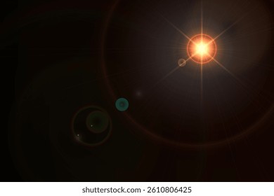 Sun Light Overlay. Sun rays overlay. Sun rays light isolated on black background, overlay design. optics special lens light effect. abstract lens flare light over black background