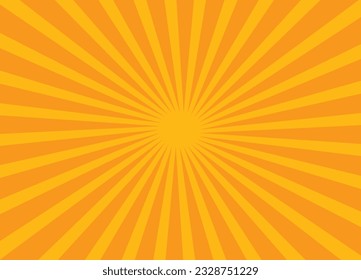Sun light pattern background, Flat Sunburst Pattern, Sun rays Retro vintage style on yellow background. Sunburst, starburst radial and radiating lines