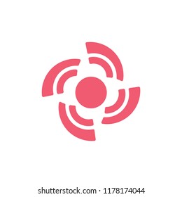 sun light propeller rotation symbol logo