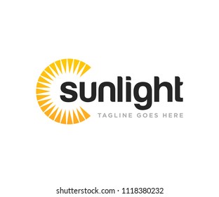 Sun Light Summer Logo Design Vector Template