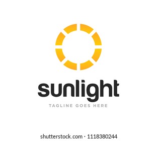 Sun Light Summer Logo Design Vector Template